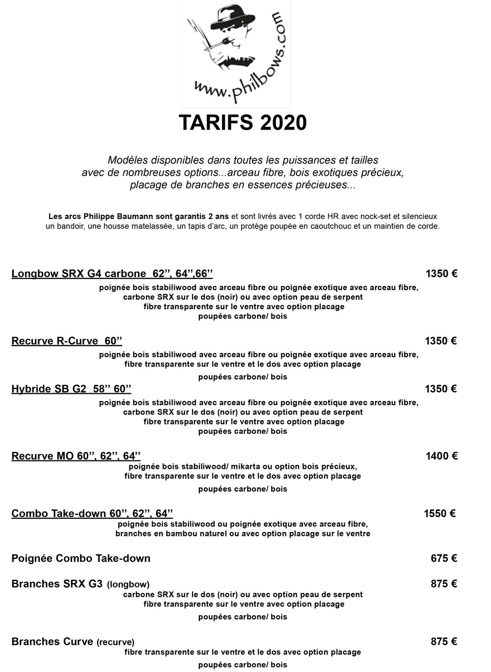 tarifs arcs 2020 1